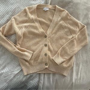 LOFT Beige Button-Up Cardigan